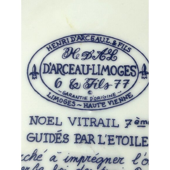 D’Arceau Limoges Christmas Plate Three Kings Stained Glass 8.5” 1981 Porcelain - Picture 6 of 14